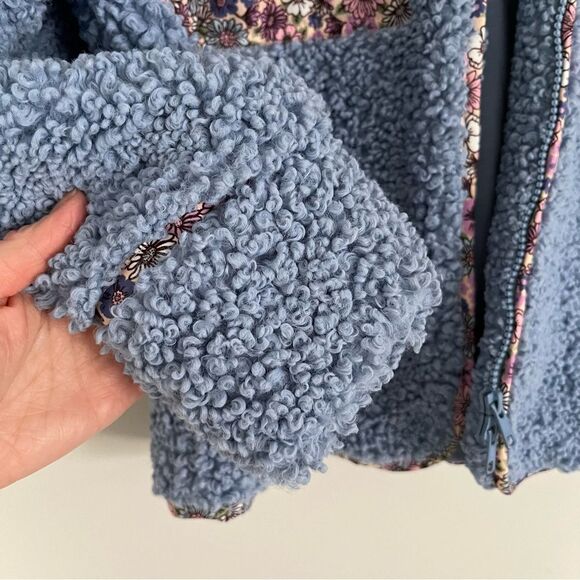 For Love And Lemons Color Block Sherpa Fleece Jacket Brown/Blue, Size XS NWOT - Picture 5 of 14